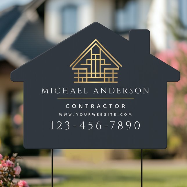 Minimalist Home Building Contractor Luxe  Sign (Creator Uploaded)