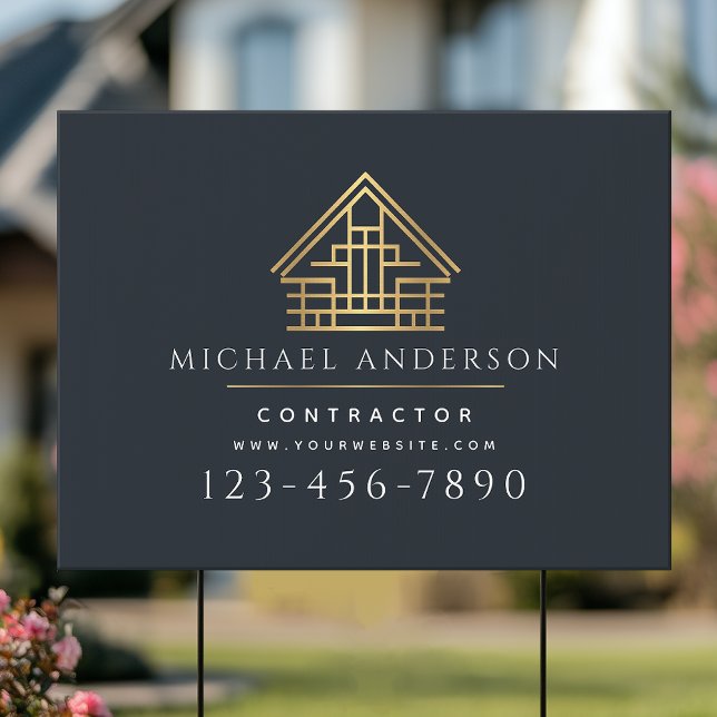 Minimalist Home Building Contractor Luxe  Sign (Creator Uploaded)