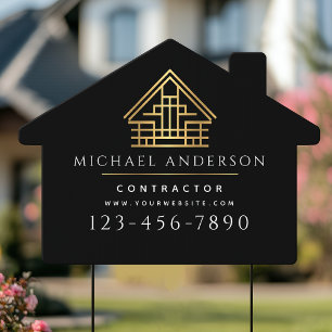 Minimalist Home Building Contractor Luxe  Sign