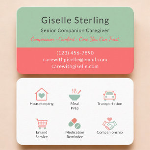 Minimalist Home Care & Senior Support Business Card