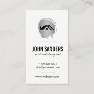 Minimalist Home Icon / Brushed Business Card