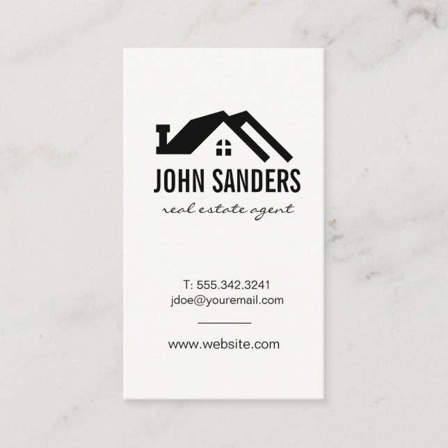 Minimalist Home Icon Business Card (Front)