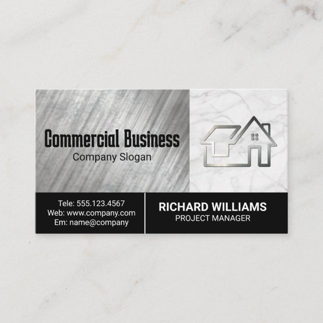 Minimalist Home Logo | Commercial  Business Card (Front)
