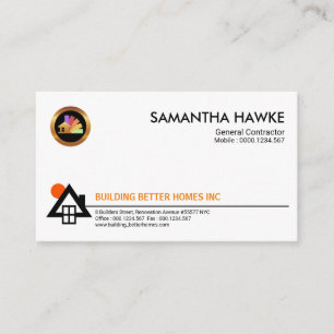 Minimalist Home Sun Icon General Contractor Business Card