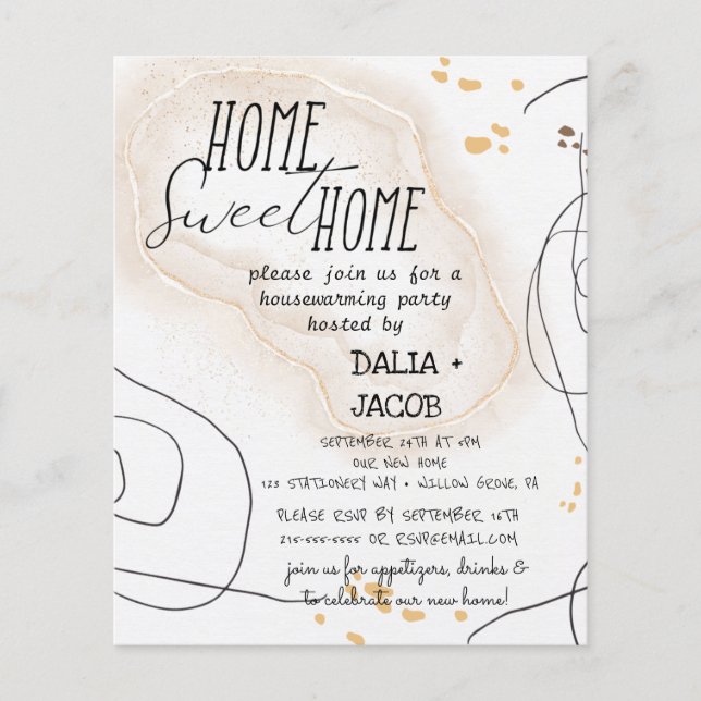 Minimalist Home Sweet Home Housewarming Party (Front)