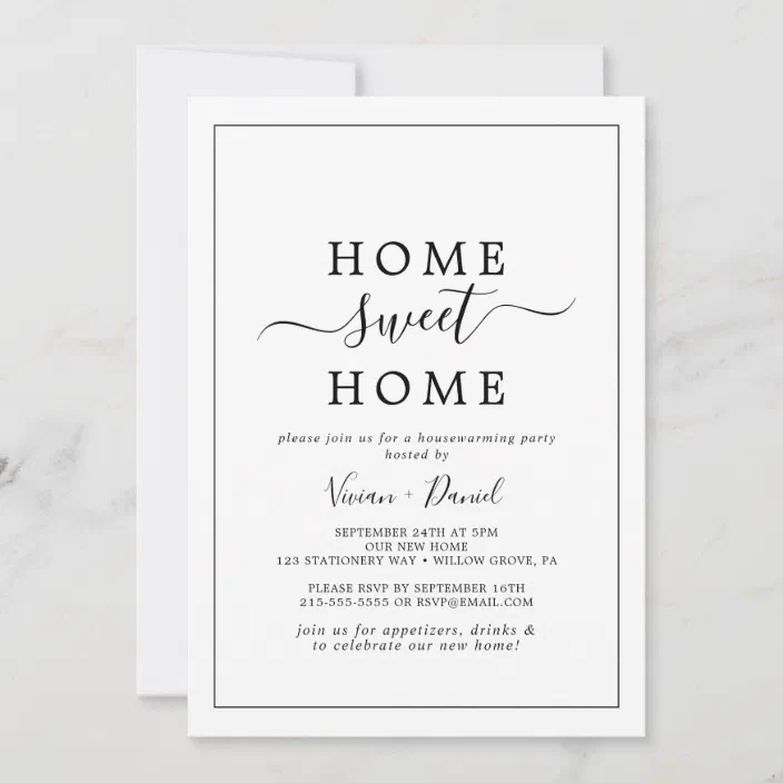 home sweet home housewarming party invite housewarming invitations rustic style printable or printed invitations succulents plants