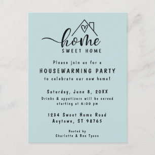 Minimalist Home Sweet Home Housewarming Postcard