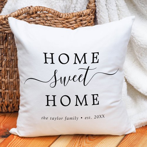 Minimalist Home Sweet Home Housewarming Throw Pillow