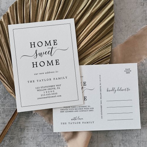 Minimalist Home Sweet Home Moving Announcement Postcard
