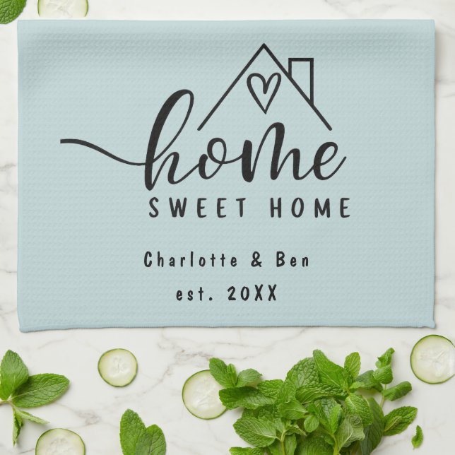 Minimalist Home Sweet Home Personalized New Home Kitchen Towel (Folded)
