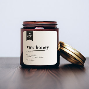 Minimalist Homemade Local Organic Honey Jar Labels