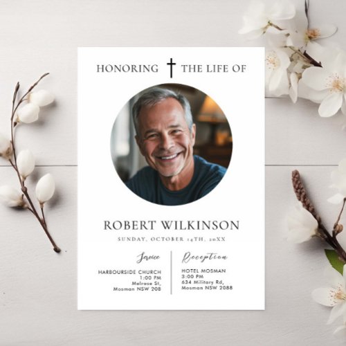 Minimalist Honoring the life of Funeral Photo