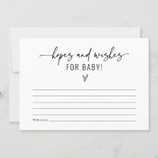 Minimalist Hopes and Wishes for Baby Shower Game Invitation
