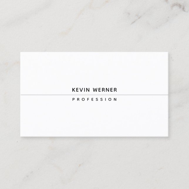 minimalist horizontal line white professional business card (Front)