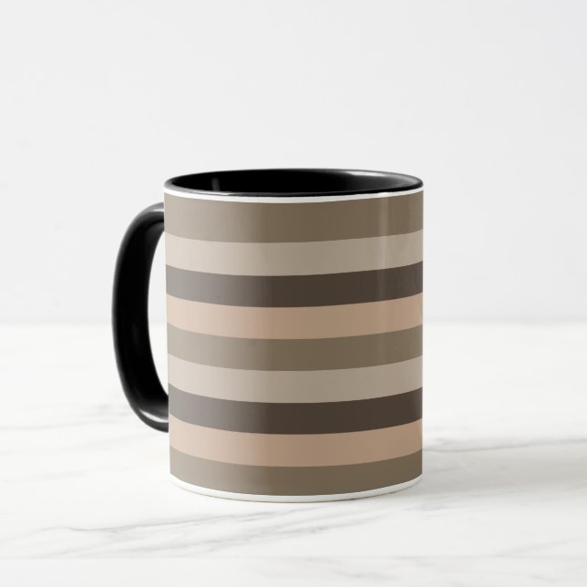 Minimalist horizontal modern lines pattern mug (Front Left)