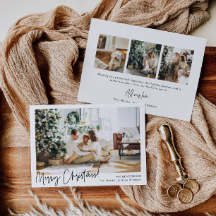 Minimalist Horizontal Photo Holiday Christmas Card