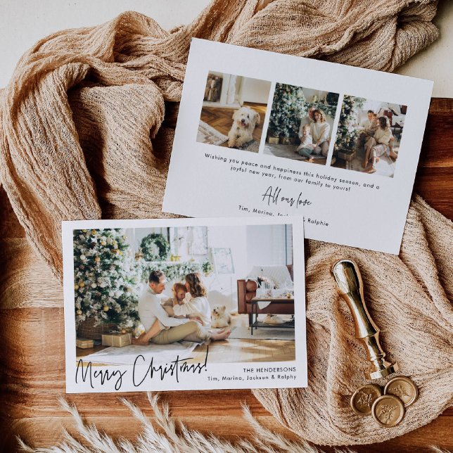 Minimalist Horizontal Photo Holiday Christmas Card (Creator Uploaded)