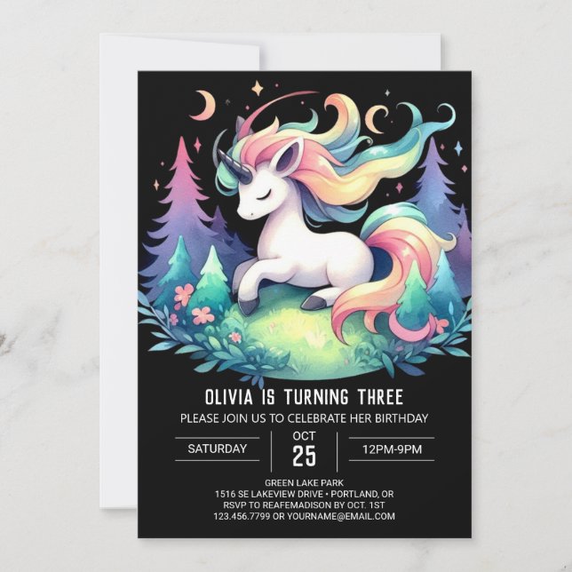Minimalist Horse Birthday Invitation (Front)