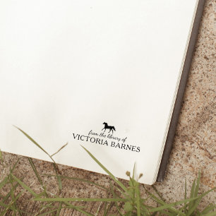 Minimalist Horse From the Library Of, Book Rubber Stamp