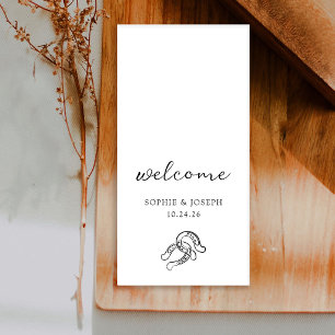 Minimalist Horseshoe Black and White Wedding Paper Guest Towels