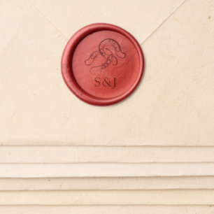 Minimalist Horseshoe   Initials or Monogram Wax Seal Sticker