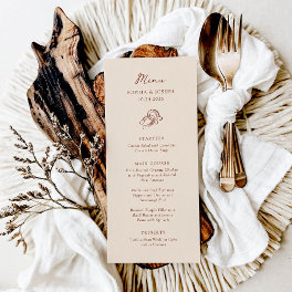 Minimalist Horseshoe | Neutral Brown Wedding Menu