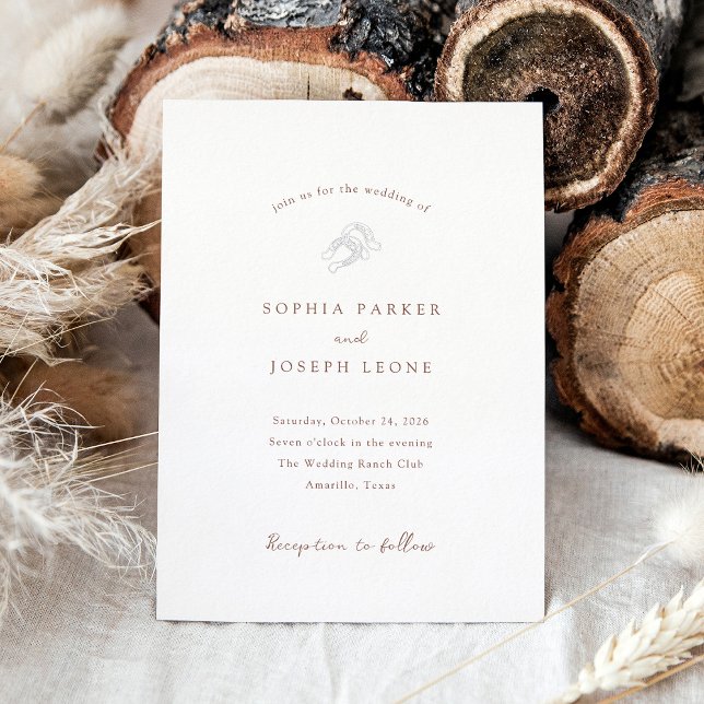 Minimalist Horseshoe | Rustic Wedding Silver Foil Invitation (Creator Uploaded)