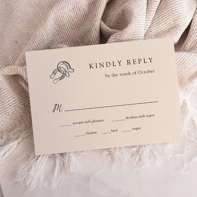 Minimalist Horseshoe Wedding | Meal Choice RSVP Card (Creator Uploaded)
