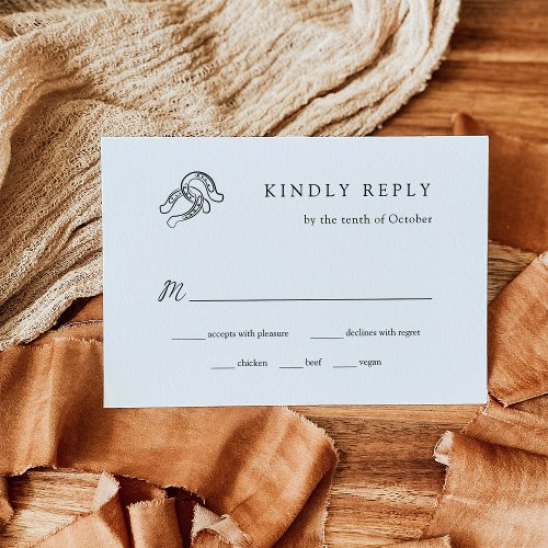 Minimalist Horseshoe Wedding  Meal Choice RSVP Card