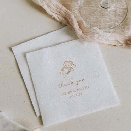 Minimalist Horseshoe | Western Wedding Gold Foil Napkins