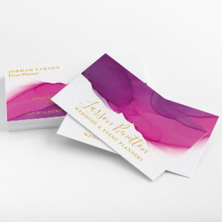 Minimalist Hot Pink Abstract Art Business Card