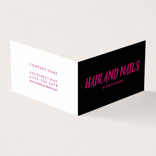 Minimalist / Hot Pink Business Card (Outside)