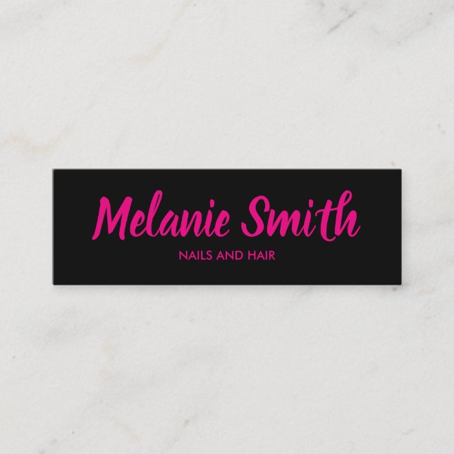 Minimalist / Hot Pink Mini Business Card (Front)