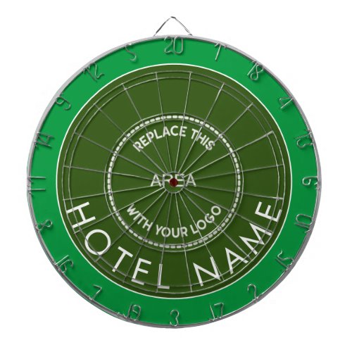 Minimalist Hotel Name Logo Green Dart Board