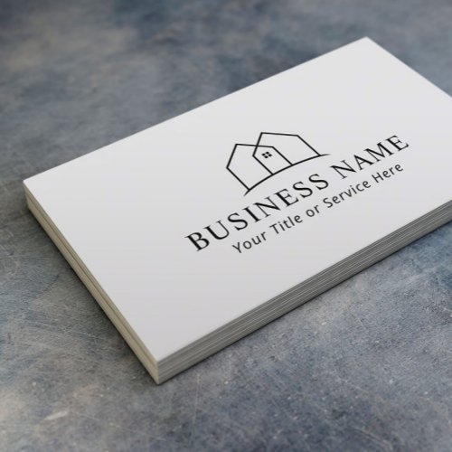 Minimalist House Logo Real Estate Agent Business Card