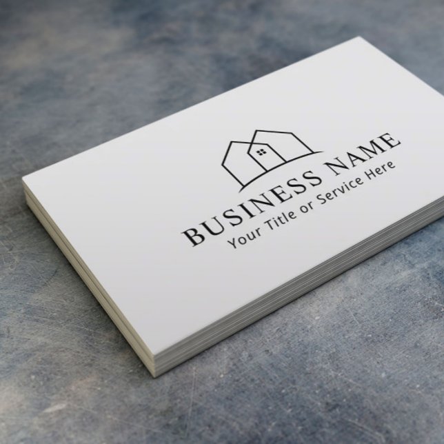Minimalist House Logo Real Estate Agent Business Card (Creator Uploaded)