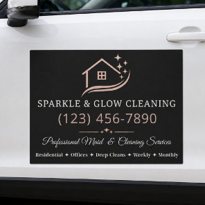 Minimalist Housekeeping & Cleaning Services Car Magnet