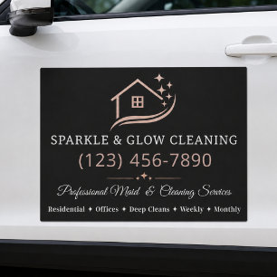 Minimalist Housekeeping & Cleaning Services Car Magnet