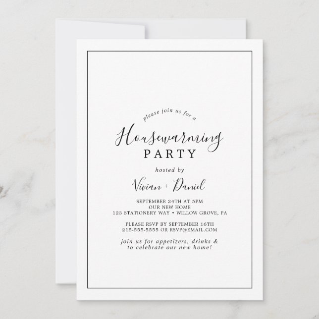 Minimalist Housewarming Party Invitation (Front)