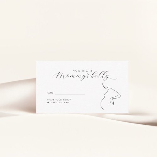 Minimalist How Big Is Mommys Belly Ticket  Enclosure Card