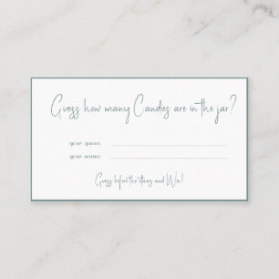 Minimalist How Many Candies - Black Edition Place Card