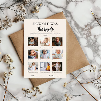 Minimalist How Old Was Bride Bridal Shower Card