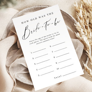 Minimalist how old was the bride game