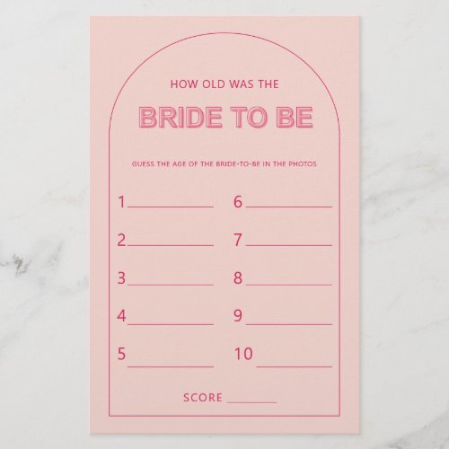 Minimalist How old was the bride shower game Flyer