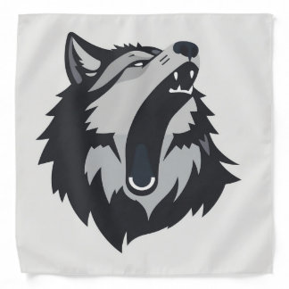 Minimalist Howling Wolf Graphic Design Bandana