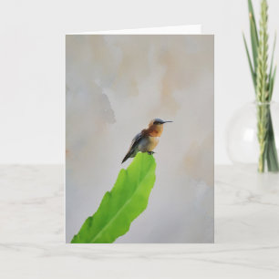 Minimalist Hummingbird Art Note Card