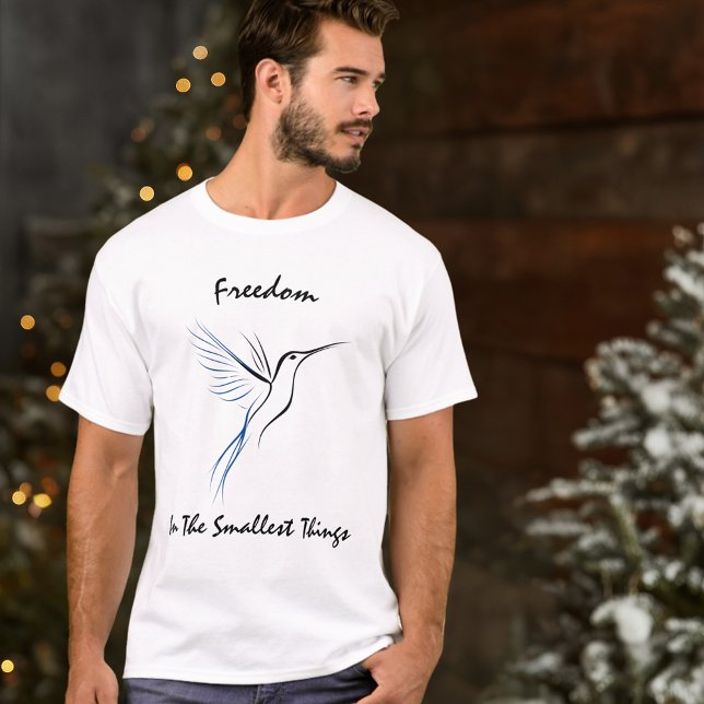 Minimalist Hummingbird Line Art – Editable Text T-Shirt (Creator Uploaded)