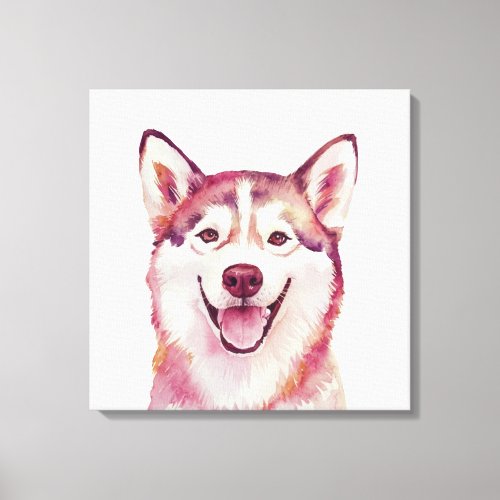 Minimalist Husky Dog Inspired Canvas Print