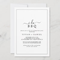 Minimalist I Do BBQ Engagement Party Invitation