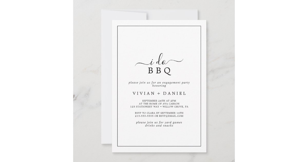 Minimalist I Do Bbq Engagement Party Invitation Zazzle Com